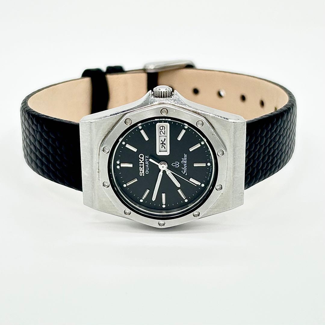 SEIKO セイコー SilverWave 3423-0180 クォーツ 腕時計 SEIKO Silver Wave 3423-0180 men Quartz Black Dial Silver Watch