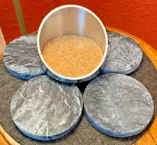 Sparq Home Soapstone Coasters Set of Four Handmade 