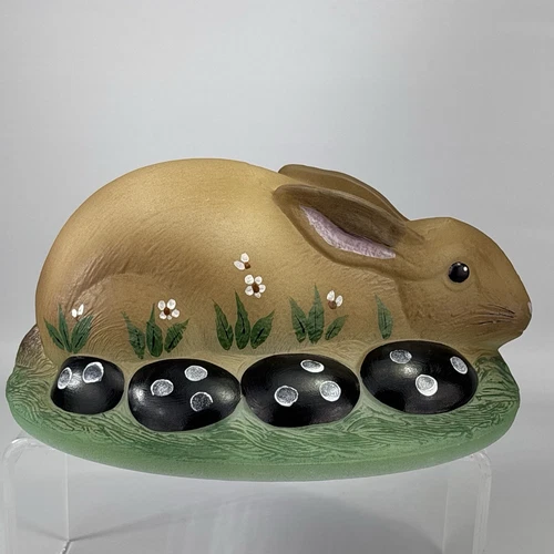 Fenton Bunny Rabbit On Nest Hand-painted Lid ONLY Beautiful Figurine Signed