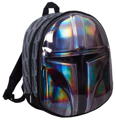 The Mandalorian Helmtasche 3D Metallic Star Wars Rucksack Kinder Schule Reisetasche