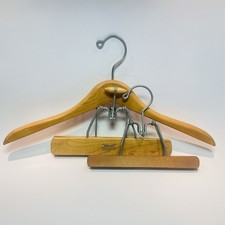 Vtg 50s The Setwell 18 Inch Wooden Heavy Duty Suit Valet Hanger USA Made OG Tag