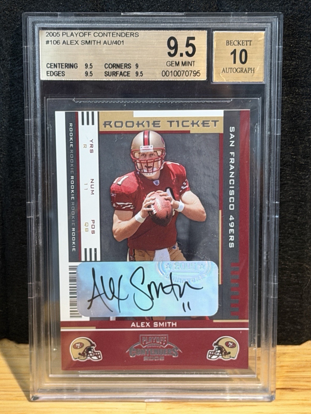2005 Playoff Contenders Alex Smith BGS 9.5 AUTO 10 Rookie Ticket RARE