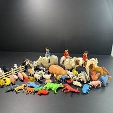 Lot of 50 Assorted VTG/ Random FARM Animals. Horses Sheep Cows Pigs Dogs Chicken