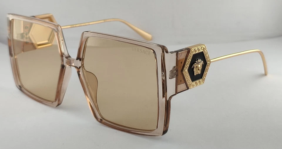 Luxury Versace Sunglasses |Brown Plastic Frame | 100% UV Protected Yellow Lenses - Image 3 of 4