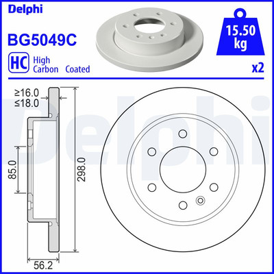 DELPHI BG5049C Bremsscheibe für MERCEDES-BENZ