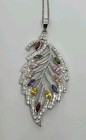 NOVICA Multi-Gemstone (925 Sterling Silver) Leaf Pendant Necklace — photo 1