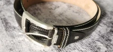 Links & Kings $288 Lizard Leather Belt Size L (39) Brown Handmade In USA