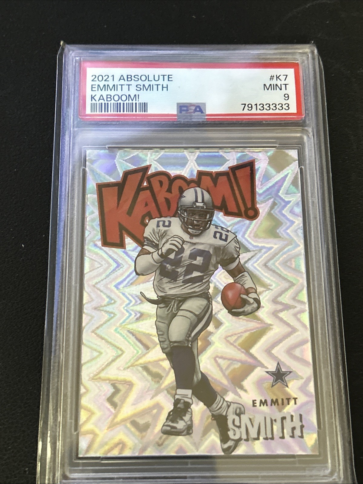 2021 Absolute Emmitt Smith Kaboom! #K7 PSA 9 MINT Cowboys HOF Running Back