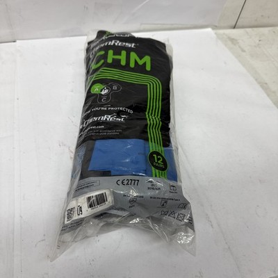 12 Pack - SHOWA Model CHML-09 Chemical Resist Gloves Blue/Black Size 9 Large