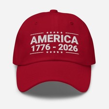 America 250th Anniversary Embroidered Cap 1776  2026 Patriotic Hat