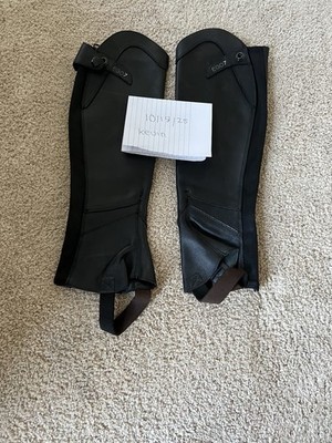 Ego 7 Half Chaps Size X- Small Black W/ Storage Bag Never Worn New