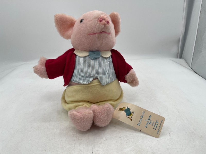 Vintage 70's EDEN Beatrix Potter Pigling Bland Plush Pig Stuffed Animal With Tag