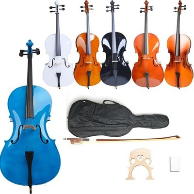 4/4 Size High Quality Professional Basswood Acoustic Cello +Bag+Bow+Rosin+Bridge