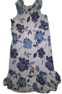IMAN 5XT Global Chic Blue Floral Maxi Dress Women's  52'' Long Resort Style