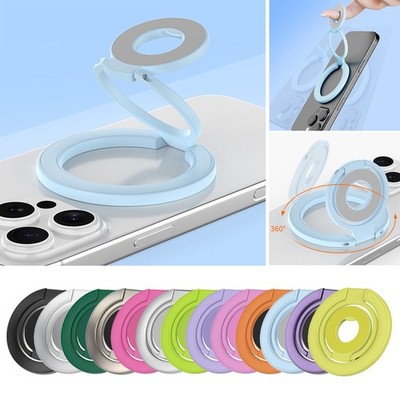 Triple Fold Double Sides Magnetic Ring Holder Kickstand Compatible with Mag Safe