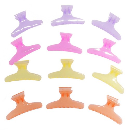12 Pieces Plastic Hair Claw Clips Butterfly Hairdresser Clamp fit for Salon H - Picture 1 of 7