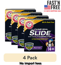 4 pack ARM HAMMER Clump Seal SLIDE Cat Litter, Easy Clean-up, 14 lbs