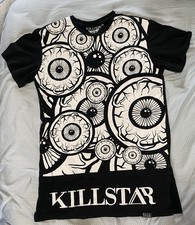 KILLSTAR Unisex pre owned Long T-shirt apron alternative vien bulging eyeballs