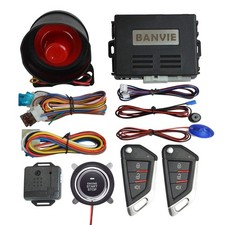 Car Alarm System with Remote Engine Start and Push to Start Stop Iginition Bu...