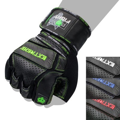 FOX-FIGHT EXTREME R B Fitness Kraftsport Trainings Handschuhe Echtes Leder