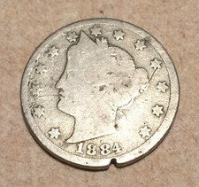 ^ 1884 Liberty "V" Nickel      ^^  GOOD ^^    142 YRS OLD    3041