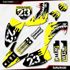Yellow Savage Camo Racing Graphics Kit fits Honda CRF150 03-07 CRF 150 Decals