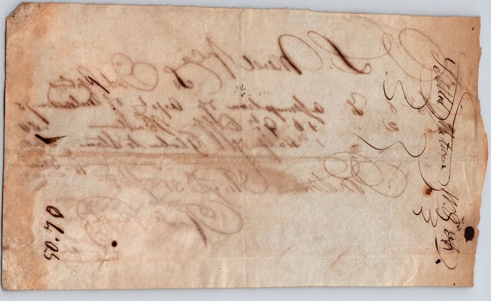1848! Handwritten Receipt/IOU - Fountain Pen Writing - Portsmouth Ohio ...