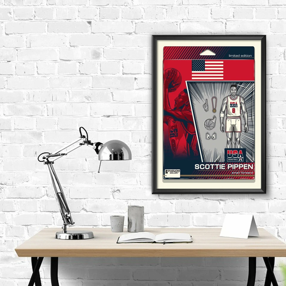Figura de acción Scottie Pippen baloncesto EE. UU. 18" X 24" edición limitada serigrafía Foto 3 de 4