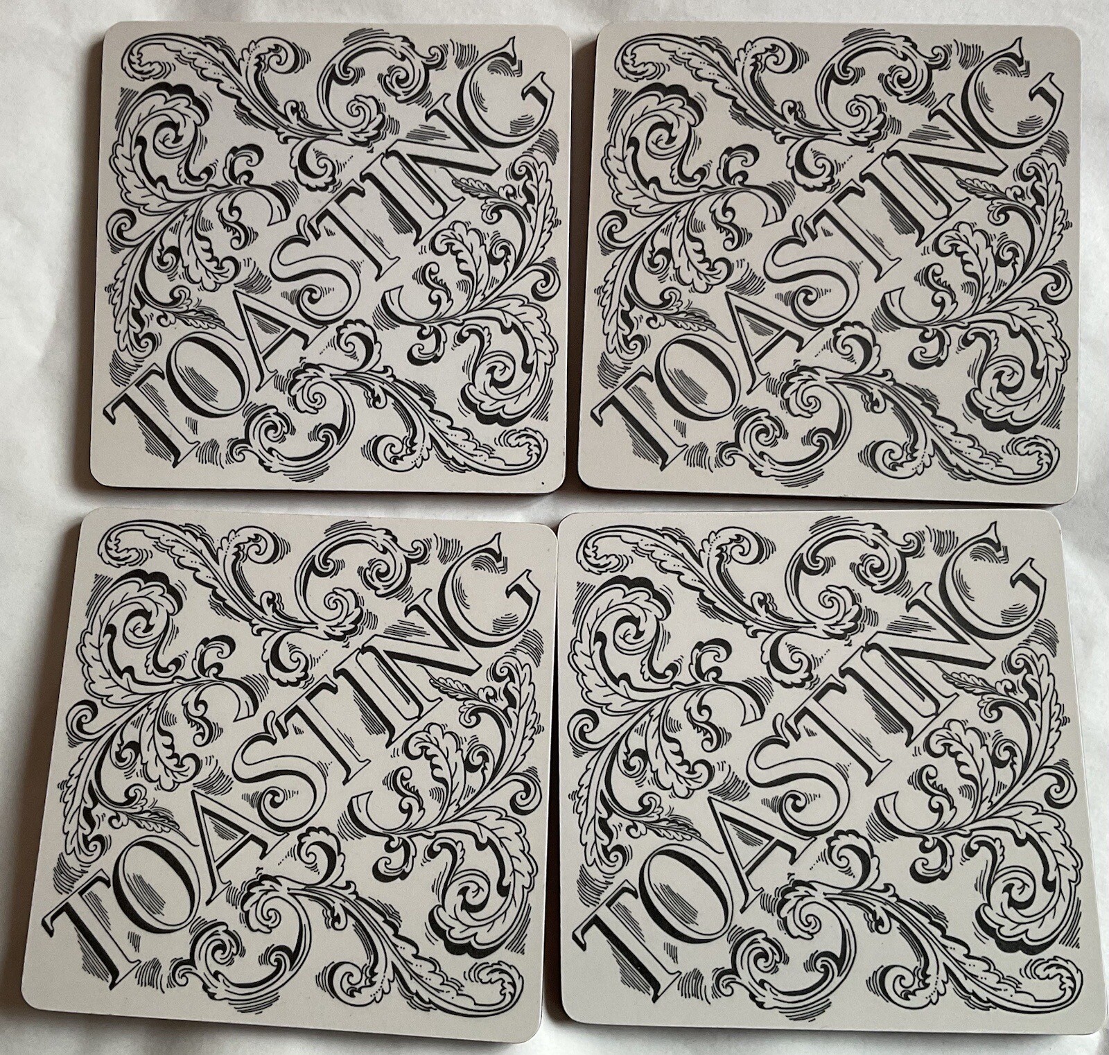 Emma Bridgewater Black Scroll Feasting 4 Placemats & 4 coasters