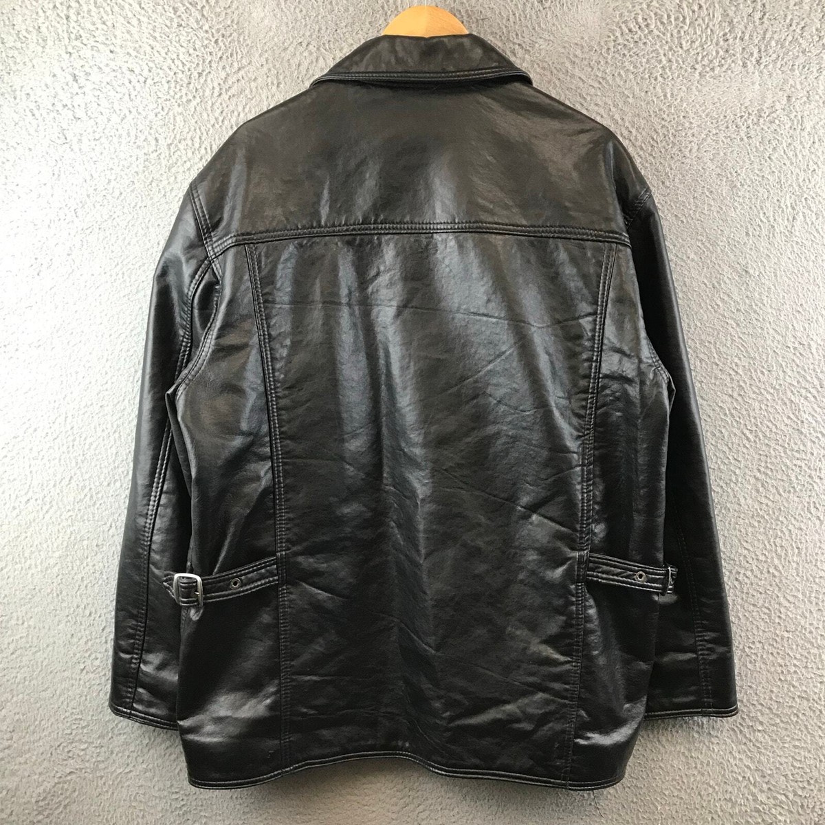 Vintage reportage RGA Italy men soft coat jacket faux leather