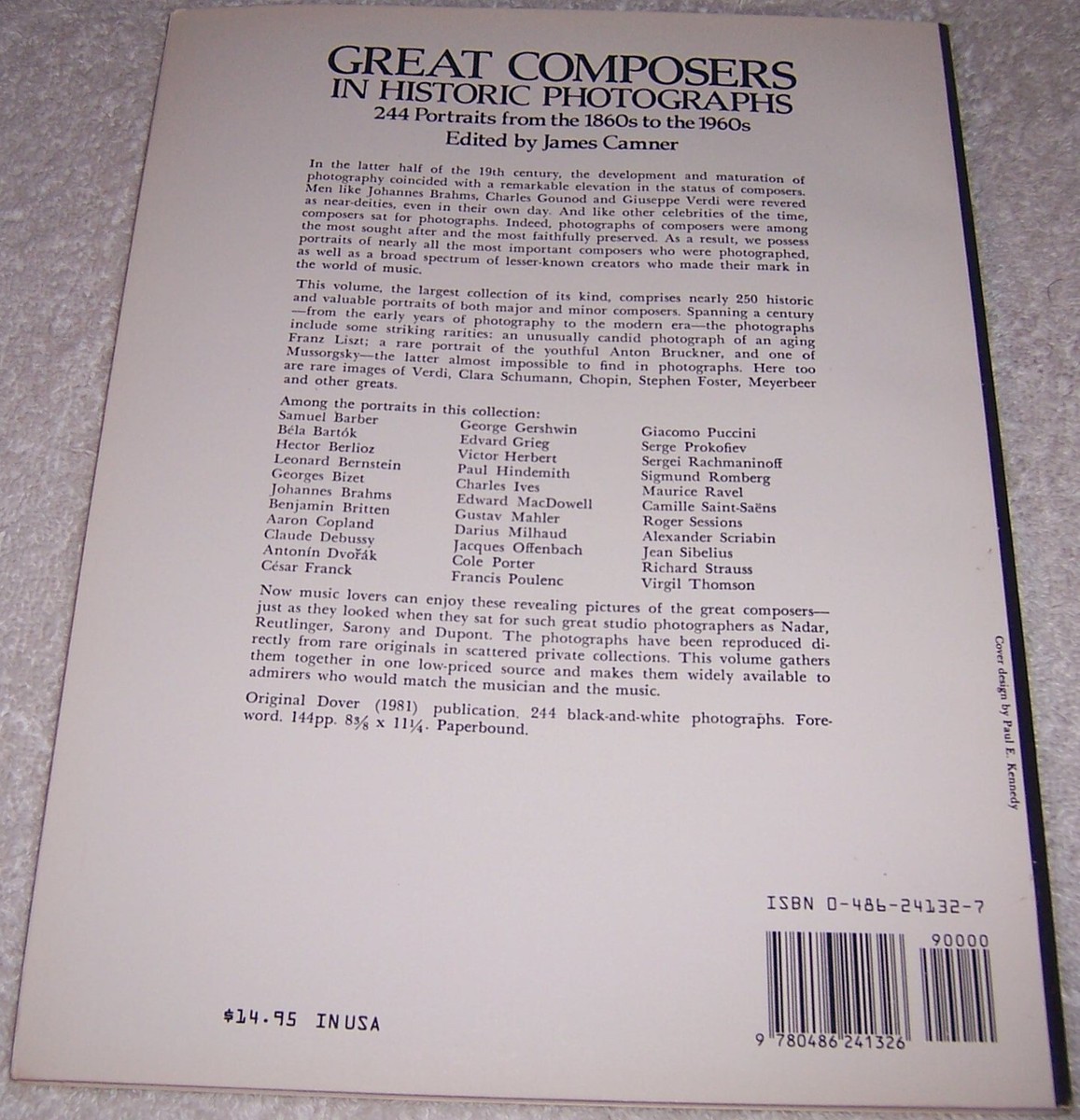 Great Composers in Historic Photographs edited by James Camner pb