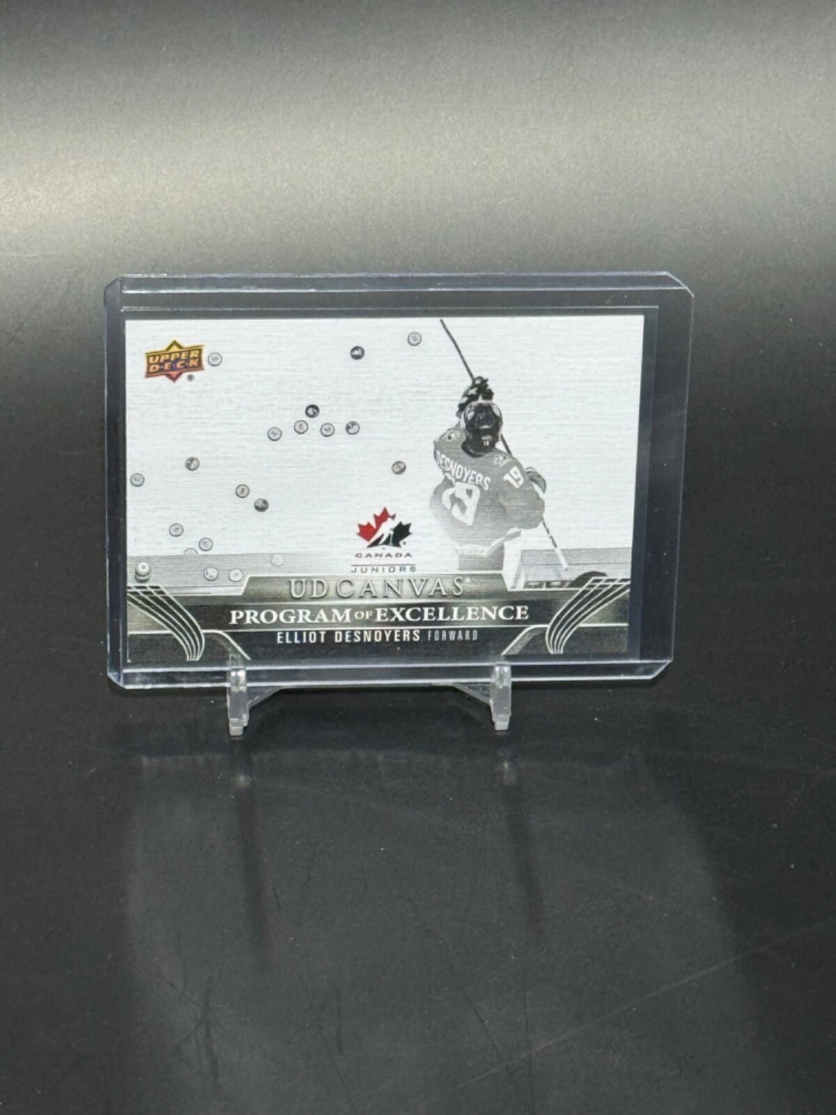 2023-24 Upper Deck Series 2 #C257 Elliot Desnoyers B&W Program of Excellence