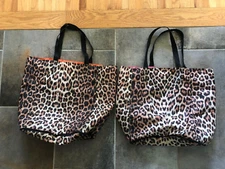 Set of 2 Leopard Print ShoppingTote Bags