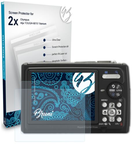 Bruni 2x Protective Film for Olympus mju TOUGH-6010 Titanium Screen Protector - Picture 1 of 4
