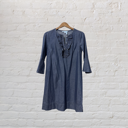 Draper James Denim Chambray Bell Sleeved Modest Dress Size 6 | eBay