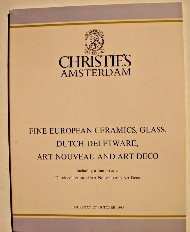 Christie's Amsterdam October 27 1983 Ceramics Glass Delftware Nouveau Deco