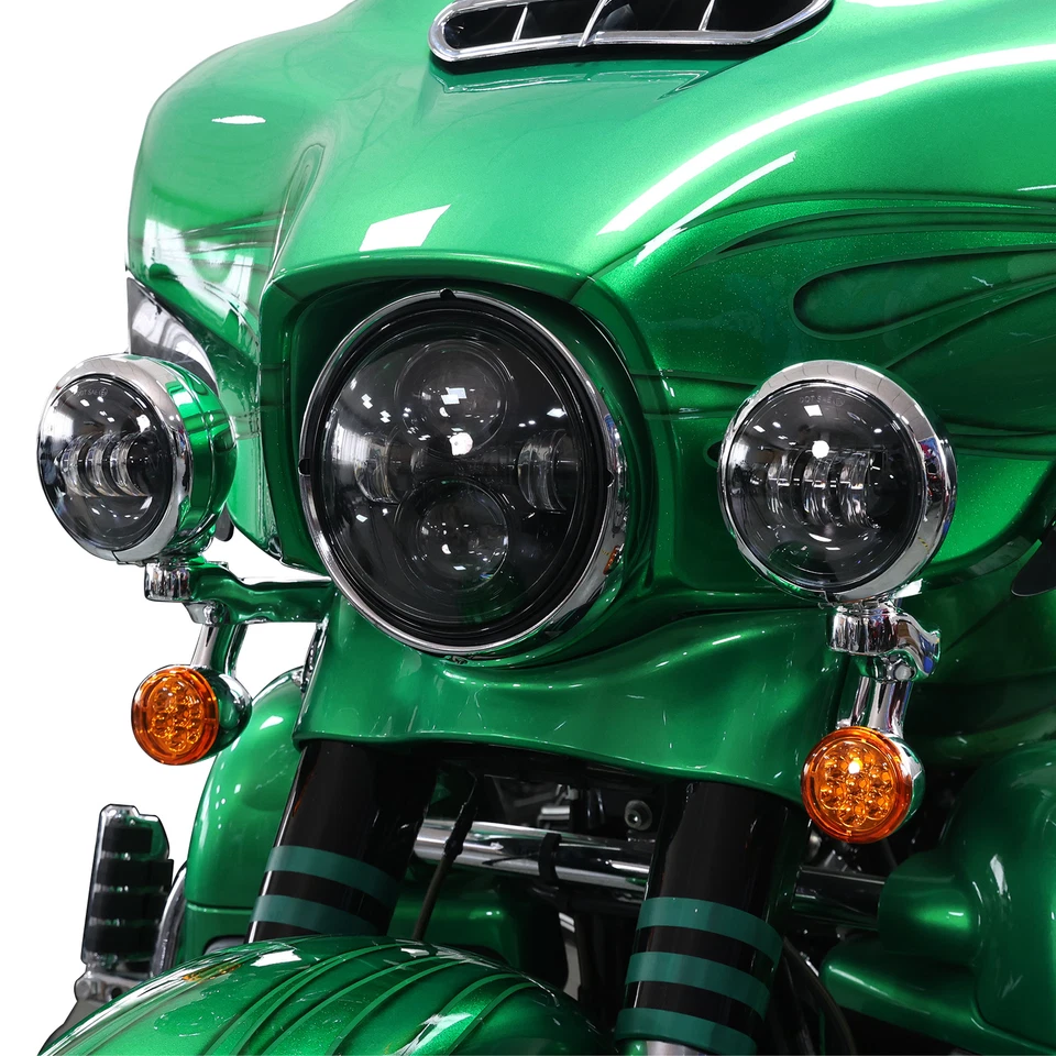 Fit For Harley Street Glide Auxiliary Fog Passing Light Brackets & Turn Signals - Image 3 of 4