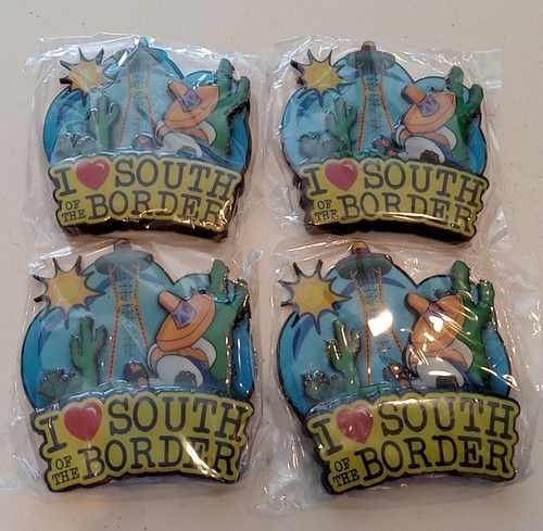 MAGNETS 4 "J'aime le sud de la frontière" réfrigérateur cactus mexicain sombrero NEUF - Photo 1 sur 2