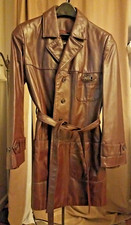 Vintage Etienne Aigner Leather Jacket Chocolate Brown Trench Coat Women  s 10