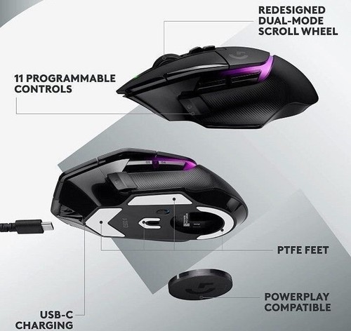Logitech G502 X Lightspeed Gaming Mouse - Afbeelding 4 van 12