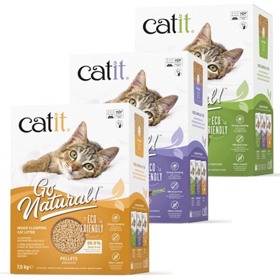 Catit natürlicher Katzenstreu Holz Erbsenschale Öko staubfrei super saugfähiger Lavendel