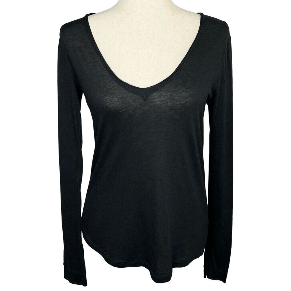 Joe’s Jeans Women's Size XS Black Mia Cutout Tee NWT Long Sleeve Open