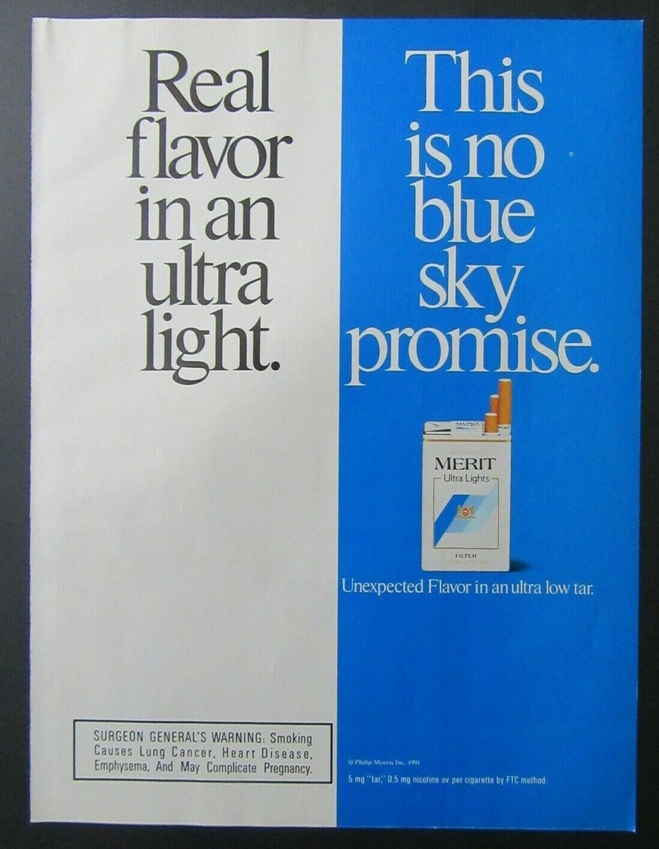 essay light cigarette 1991 MERIT Ultra Lights Cigarettes Magazine Ad