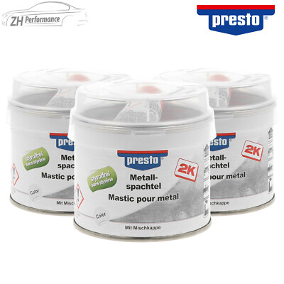 3x presto Metallspachtel Spachtelmasse 2K Polyester Metall Füllspachtel 250g