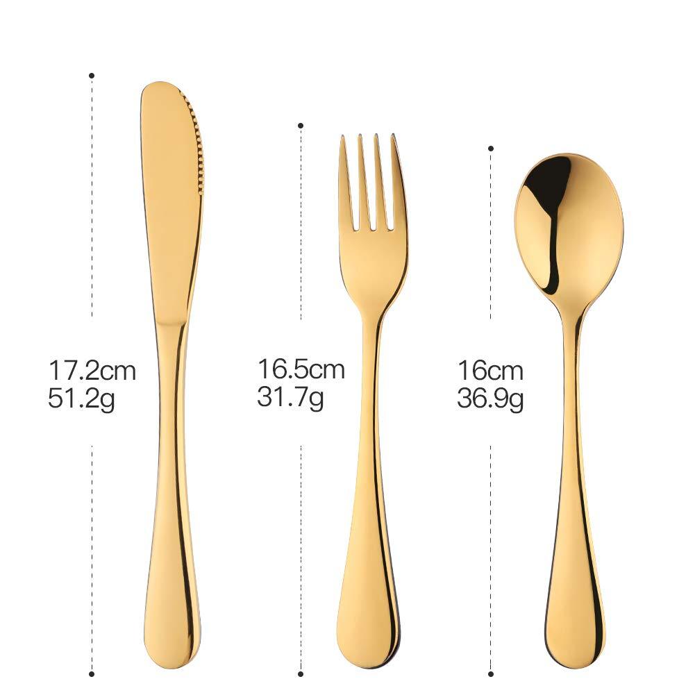 Flatware Silverware Sets 6pcs 18/8 Stainless Steel Student Cutlery Serving For 2