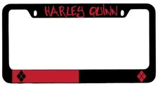 Harley Quinn (Design 2) Black METAL License Plate Frame DC