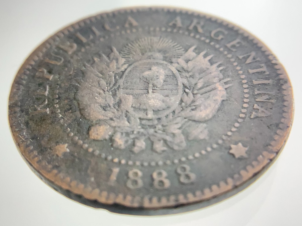 1888 Republica Argentina Un Centavos KM# 32 Circulated Coin