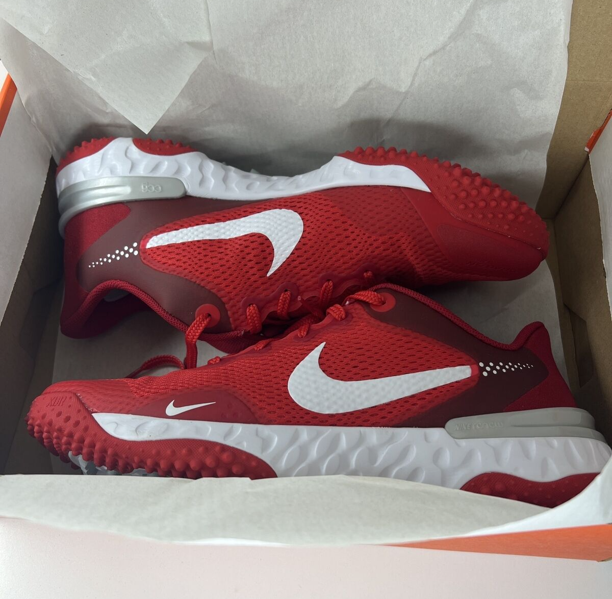 Men's Red Nike Alpha Huarache Elite 3 Turf Shoes Size 14 NIB