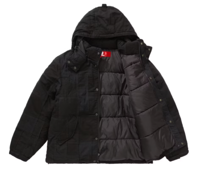 Supreme JUNYA WATANABE CDG MAN Patchwork Puffy JacketBlack Supreme JUNYA WATANABE CDG MAN Patchwork Puffy JacketBlack