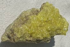 Crystal Sulphur Delicate Fine Specimen on Matrix 3.9 Oz's or 110 Grams Bolivia 